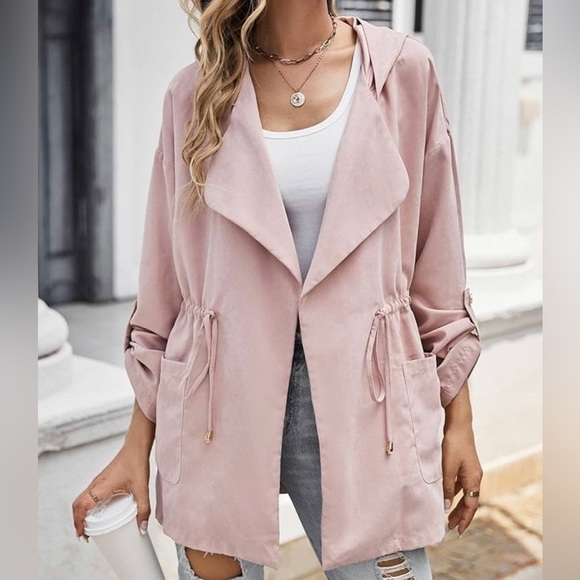 Cupshe Pink Hooded Windbreaker Size M - Picture 1 of 6